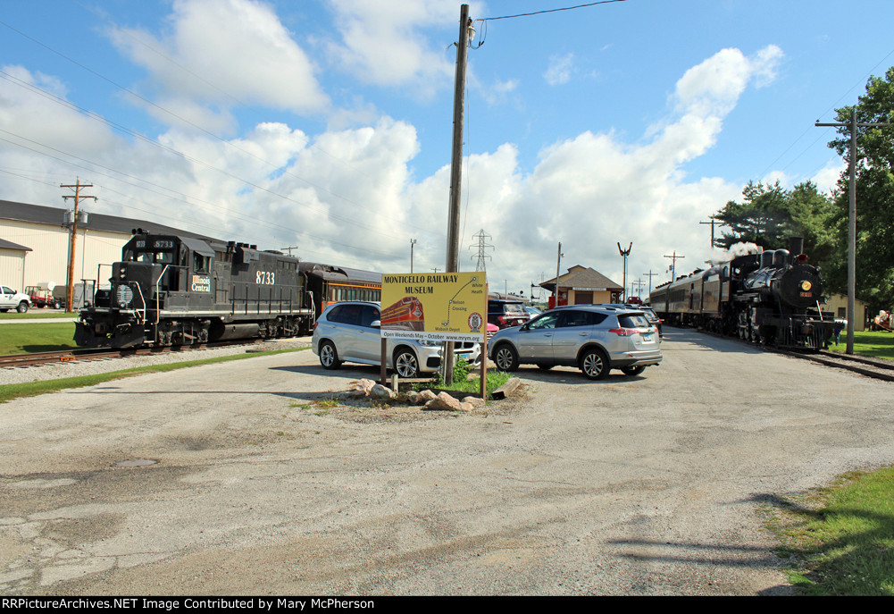 Illinois Central 8733 and Southern 401